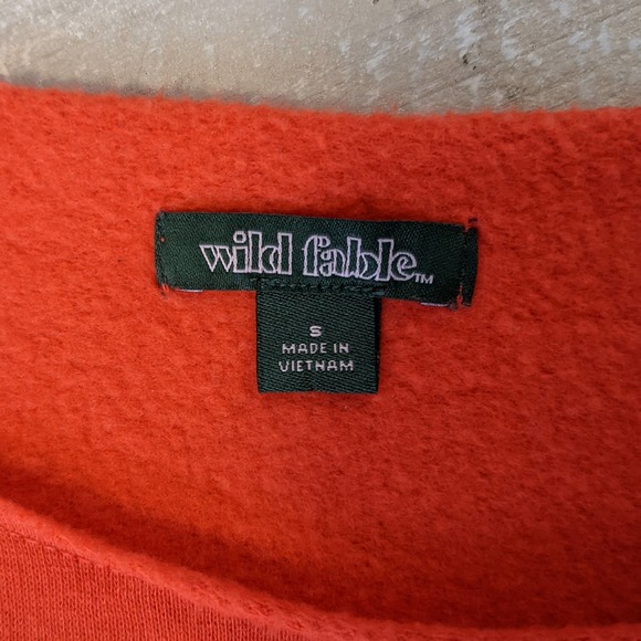 Wild Fable Bright Coral Cropped Long Sleeve Sweatshirt Size S NEW - Picture 5 of 5